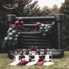 15x15ft 4.5x4.5m açık şişme düğün fedaçi siyah jumper cadılar bayramı parti için, siyah düğün bouncy kale sıçrama evi parti için