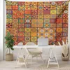 Tapisserier Patchwork Geometric Mönster Tapestry Floral Decoration Marockan Style Wall Hanging Decor för sovrum vardagsrum sovsal