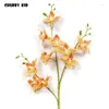 Fleurs décoratives 3d Real Touch 3 Forks Artificiels Orchidées en gros de 80 cm de long mariage LET-LATEX 12pcs / lot