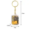 Figurines décoratines Small Music Box Movement Chain Chain Square Keychain Keychain Pladed Pendant Bijoux portable