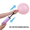 Decoração de festa manualmente bomba de balão portátil inflador de ar empurrar aleatoriamente colorir para balões de papel alumínio e balões de látex acessórios festivos
