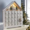 Christmas Advent Calendar Crafts Christmas Tabletap Calender återanvändbar Xmas Decor House Form Wood Desktop Calender Party Favor 240325