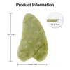 Массагер с лицом Green Jade Gua Sha Натуральный камень гладкий холодный мышц релаксация Гуаша для массажной доски скребки инструменты для тела Гуакей по уходу за лицом 240409