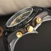 Masculino de luxo assistir quartzo resistência provenger cronógrafo 44mm relógios várias cores homens de borracha relógios de pulso de vidro relógios