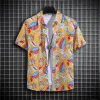 Chemise à manches courtes pour hommes à manches pour hommes minces de plage de plage pour hommes, chemises Hawaiian Hawaiian Shirts pour hommes