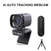 Webcams 1080p HD Webcam Otomatik İzleme Web Kamerası Uzaktan Kumanda Mikrofonlu Canlı Akış PC Dizüstü Bilgisayar Masaüstü için Mini Kamera