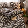Bettwäsche -Sets Nordic Zebra geprägt Kissenbezug Polyester Animalbettverbrennung groß sogar 2024