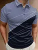 T-shirts masculins pour hommes Polo Shirt Imprimés graphiques Géométrie Tourndown Outdoor Street Sleeves Sleeves Imprimer des vêtements imprimés 2404