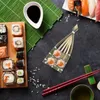 Juegos de vajillas Plato de refrigeración de bambú Bandeja de sushi platos de catering de canasta de sachimi tejido decoración