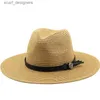 Chapeaux à bord large chapeau de seau 10 cm Brim Womens Summer Panama CHAPEURS BROP BIRM SORN CHAPE SORN CHAPE DE PLACE POUR MEN FOCHIE UPF UV PROTECTION FEDORAS CAP POUR VOYAGE Y240409