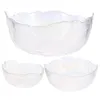 Bols 3 pcs mélangez le bol de bol de dessert grand verre divertissant réutilisable