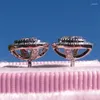 Stud -oorbellen hoogwaardige Rhinestone Round Luxury Big Diamond Jewelry Brincos Orecchini Earring voor vrouwen