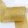 10 metros de fitas douradas prateadas brilho de seda fitas de cetim artesanato fitas decorativas de casamento