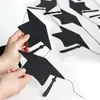 Dekoracja imprezowa czarne złoto studia licencjackie Banner Paper Paper Cap Garlands for School Celebrations 2024 Wiszące dekoracje