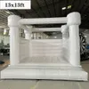 Kommersiell kvalitet Bounce House Full PVC Uppblåsbar bröllop Bouncy Castle Jumping Bed Kids Revisioner Jumper White For Fun Inside Outdoor With Flower Free Ship001