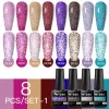 MTSSII 8PCS GLITTER PLIBLE GEL Nail Gel Polish Set Sparkling Semi Permanent Sabout Off UV Gel Vernis Gel pour manucures