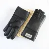 Winter Thickened Children's Sheepskin Fur Gloves Boys and Girls Windproof Warm Students Cold-Proof Leather Finger Gloves