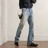 Jeans pour hommes Gaoke répétitive ancienne lavée et endommagée vintage jambe droite des hommes vêtements pour hommes streetwear japonais