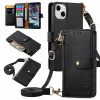 Skórzany portfel z suwakiem LANYARD Anti-Cheft Case dla Samsung Galaxy M34 M54 A05 A05S A15 A25 A35 A55 A14 A24 A34 A34