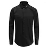 Chemises décontractées pour hommes printemps et auteur de couleur d'automne broderie de la chemise à manches longues Yapi Gentleman haut de gamme Slim Slim Fit