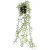 Flores decorativas Vine colgante artificial en maceta: Greenery Garland Eucalyptus Hojas de hiedra de hojas de hiedra en maceta para granja