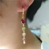 Dangle Earrings Colorful Women Accessories Yellow Gold Filled Classic Fashion Jewelry Gift