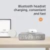 Ladegeräte Wireless Ladegerät Desktop Wecker Thermometer Ohrhörer -Ladegerät Schnelle Ladedockstation für iPhone Samsung Xiaomi