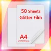 50 Sheets A4 Yapışkan Soğuk Laminasyon Film Holografik Kum Folyo Glitter Stars Fotoğraf Fotoğrafları Korumak İçin Fotoğraf Laminasyon Film