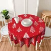 Table de table joyeux noël nappes 60 pouces rouges arbre rouge hiver Noël nappes en polyester tissu lavable