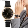 Wristwatches Luxury Ladies Diamond Set Simple Quartz Fashion Black Magnet Stainless Steel 2023 New Women Dress Clock es240409