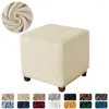 Couvercles de chaise Velvet carré pote ottoman extensible chambre à coucher coudre tabouret de salon salon meubles lavables protecteur 3 taille