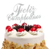 Cake Topper Bonne Fete Frans Russian Happy Birthday Decor Spaans Feliz Cumleanos te Amo Cake Flags Party Diy Aangepast Nieuw