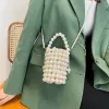Kleine Perlenkupplungsbeutel Crossbody Frauen handgefertigt Perlen niedliche Geldbörsen Handtaschen Damen gewebte Umhängetasche Hochzeitsfeier