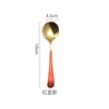 Spoons Net Red Round Head Scoop 304 Spoon en acier inoxydable Japonais et coréen Maison de dessert de café