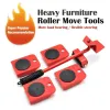 5pcs meubles Mover Toolt STATS TUBSS ROLLER MOTION AVEC LA BAR MEUBLES MOVER LEVOTER AVEC JOUELLES Outils de déménagement professionnels