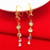 Dangle Earrings Colorful Women Accessories Yellow Gold Filled Classic Fashion Jewelry Gift