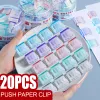 Candy Color Transparent Push Paperclip Pusher Papers Arquivos de teste