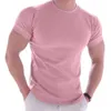 Casual shirts voor heren Skin-Touch Milk Silk Men T-shirt O Hek Solid kleur Korte mouwen Zomer T-shirt voor mannen 2022 Zweetabsorptie Casual Men Tops 2449