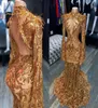 アラビア語のaso ebiゴールドイブニングページェントドレス