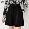 Fivepoint Suit Shorts Womens Fashion Aline Pure Colour Female Black Highwaist Loose Wideleg Woman Short SXXL 240409