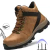 Stövlar stål tå säkerhet skor män stövlar vinter punkteringssäkra arbetsskor konstruktionsdesigner sneakers män oförstörbara skor