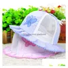 Шляпы шапок детский хлопок новорожденный летний малыш sunbonnet sunhat butterfly доставка ребенок, детские аксессуары для беременных dhxrg