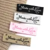 20Pcs Clothing Labels Made With Love Tags For Sewing Accessories 16*48MM Handmade Woven Label For Fabric Garment DIY Hat Bags