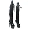 Dansschoenen Leecabe 17 cm/7inches Snake Upper Open Teen Pole Dancing High Heel Platform Boot