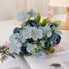 Fleurs décoratives Fleur artificielle Roses de pivoine mariée Holding Bouquet 5 Heads Wedding Table Fake Party Vase DIY Home Decor