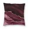 Pillow Fashion Burgundy Gold Agate Texture Throw Case Decoration Custom Gem Marble Cover Pillowcover For Sofa