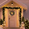 Fleurs décoratives couronne de Noël artificielle pour mur éclairé de jardin éclairé cheminée arrière-cour de salon porche porte d'entrée