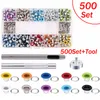 500Set 5mm GROMMET KIT 10COLORS METAL EYELETS GROMMET FIXING TOOL With Storage Box For Leather Crafts Shoes Diy Sy Supplies