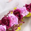 Flores decorativas cabides de plástico Garland famosa de grinaldas penduradas corações roxas artificiais