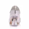 Dress Shoes Crystal Queen High Heels Luxury Satin Silk Wedding Bride Clear Christmas Day Evening Party Pumps H240409